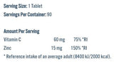 Zinc Vitality | 15 mg bisglicinat de zinc - 90 capsule