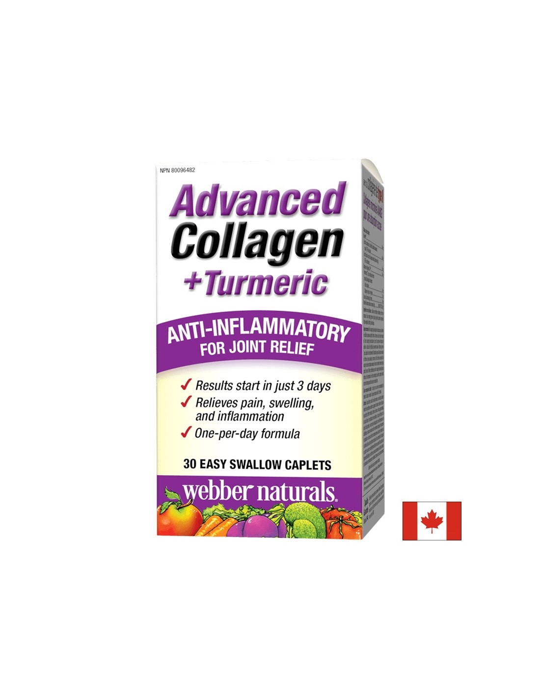 Colagen avansat + Turmeric / Colagen și turmeric pentru sănătatea articulațiilor, 30 mini capsule Webber Naturals
