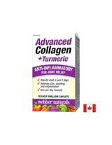 Colagen avansat + Turmeric / Colagen și turmeric pentru sănătatea articulațiilor, 30 mini capsule Webber Naturals