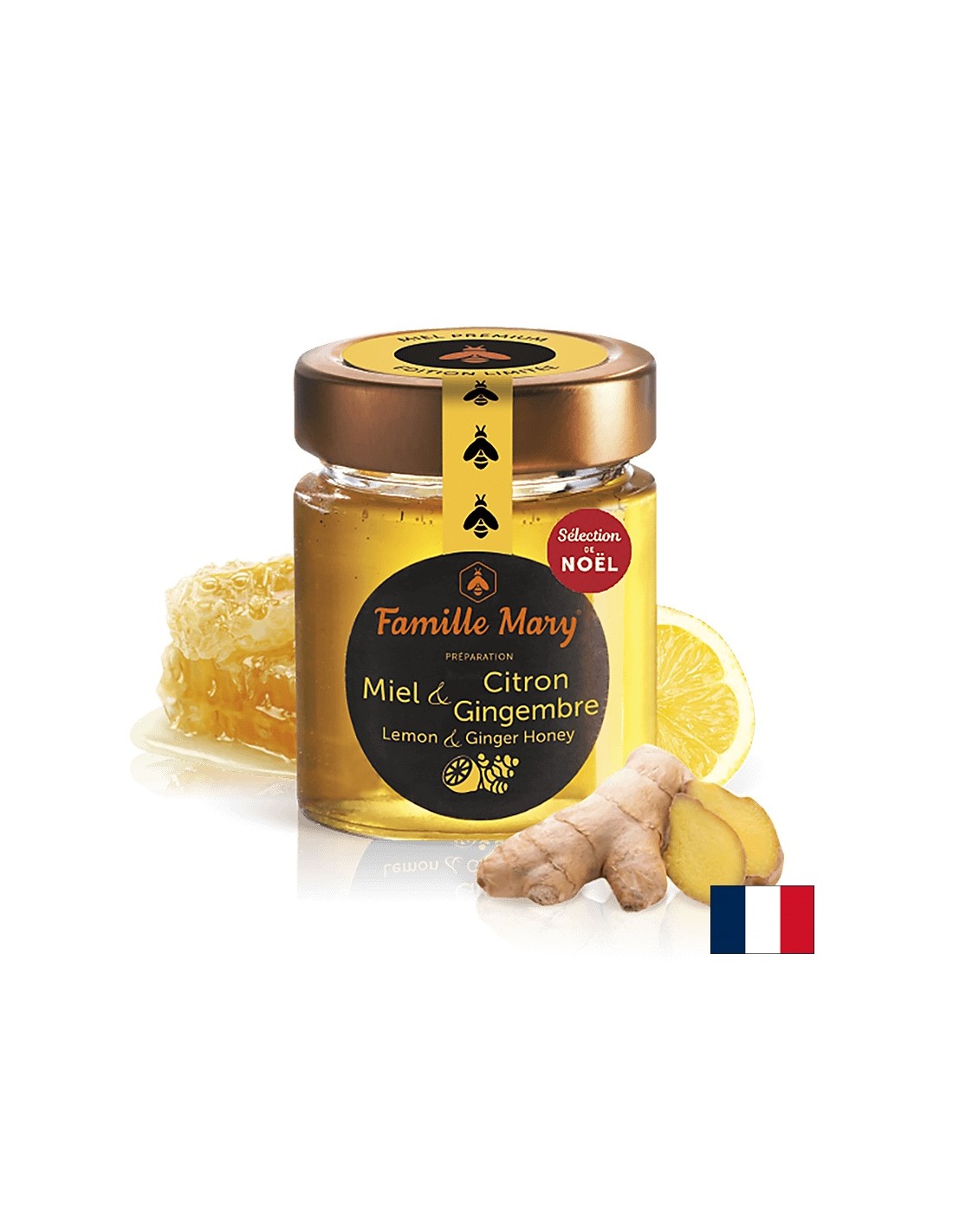 Miere de salcâm cu lămâie și ghimbir, 170 g