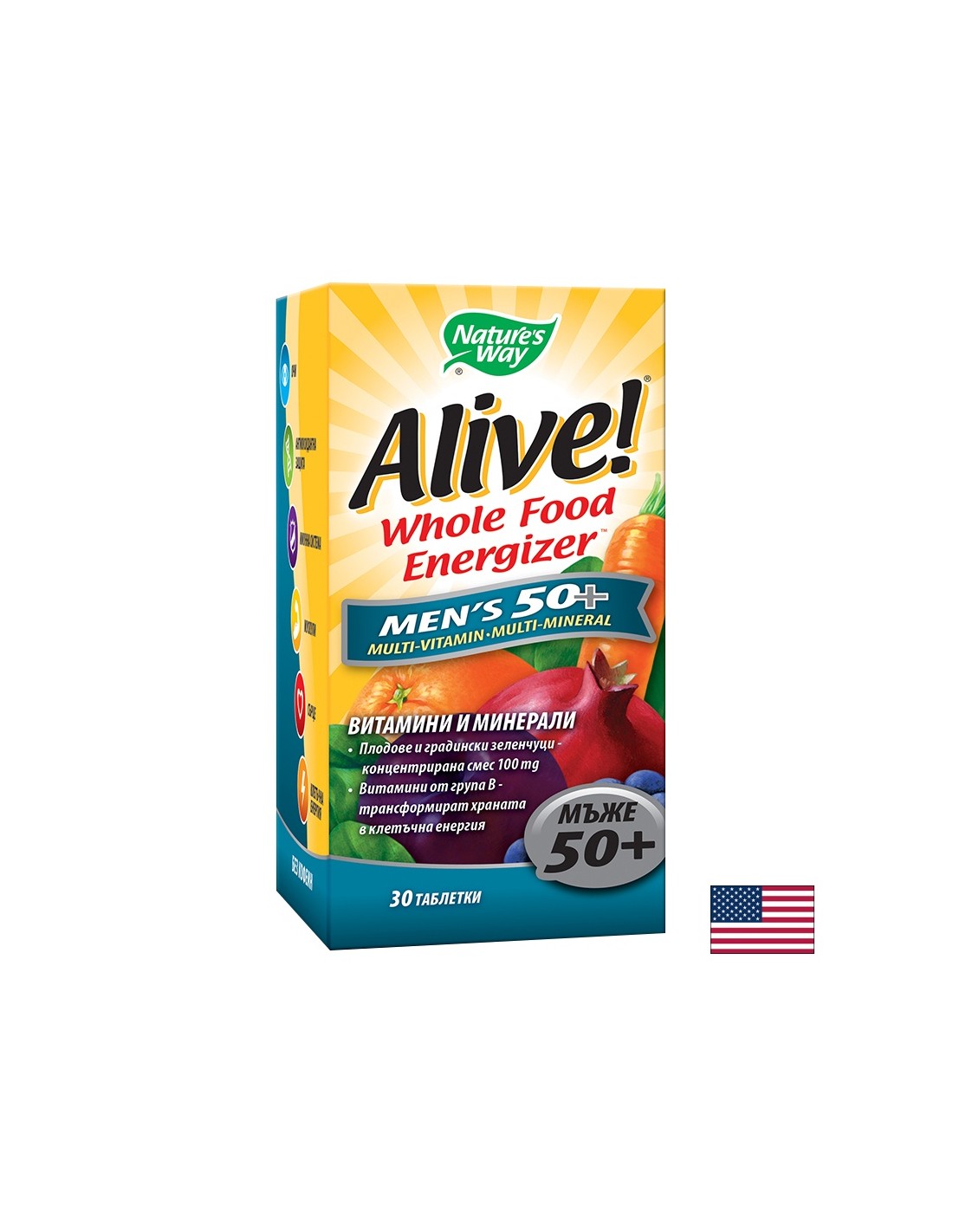 Alive Men's 50+ Multivitamine pentru bărbați 50+, 30 tablete Nature's Way