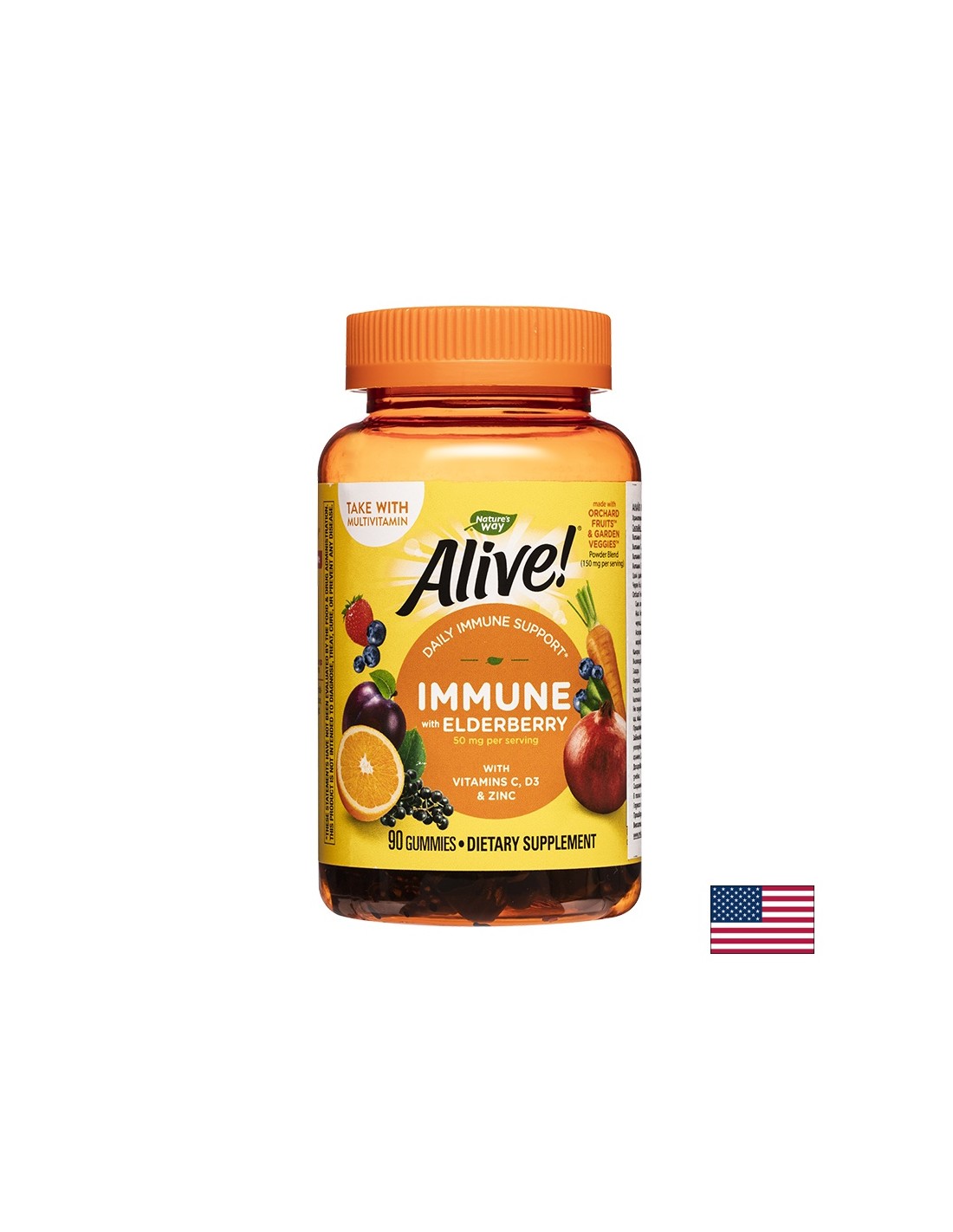 În viaţă! Gummie imune/ Vii! Apărare imunitară x 90 tablete de jeleu Nature's Way