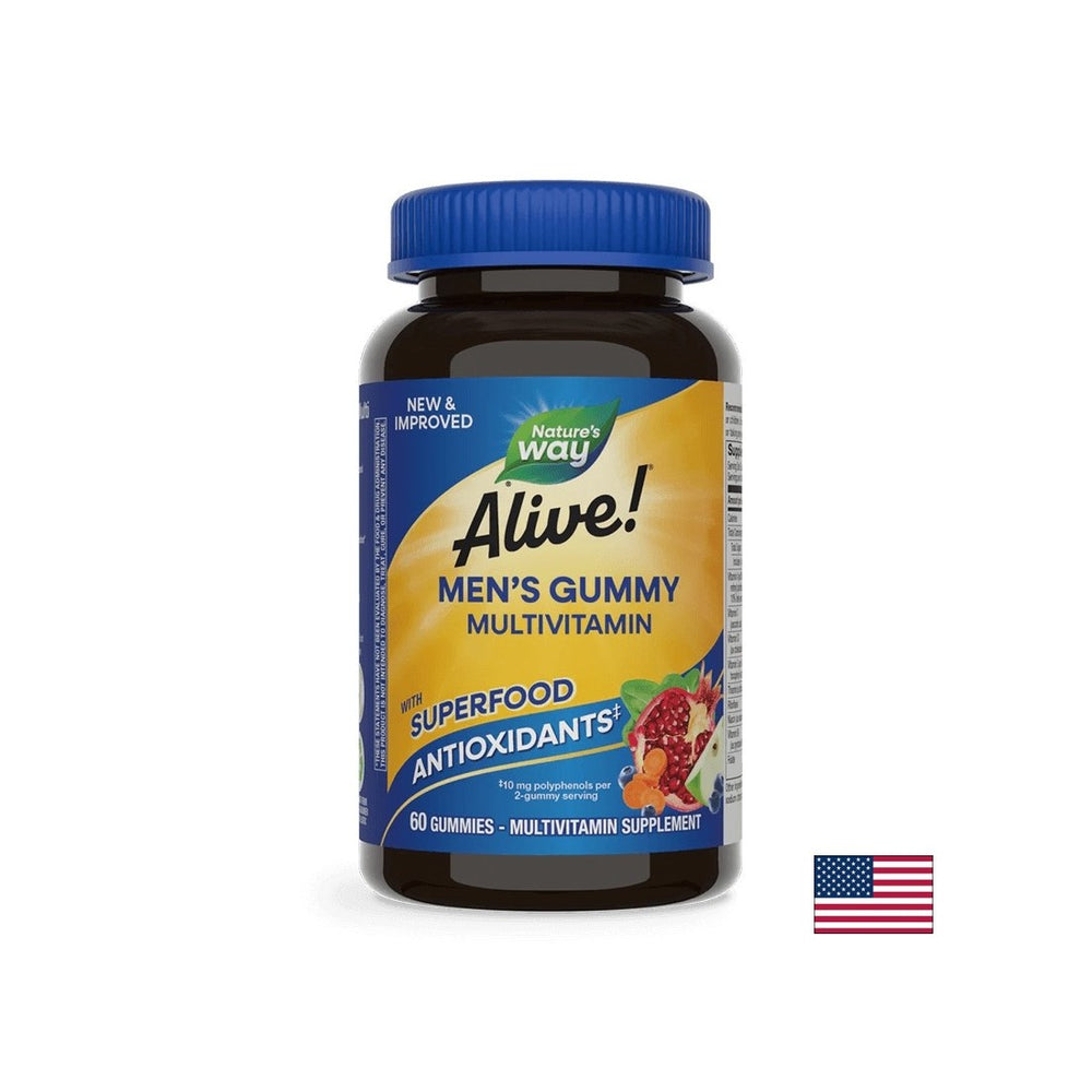 În viaţă! Mens Gummy Complete Multivitamin / Alive! Multivitamine pentru bărbați Nature's Way, 60 de capsule moi
