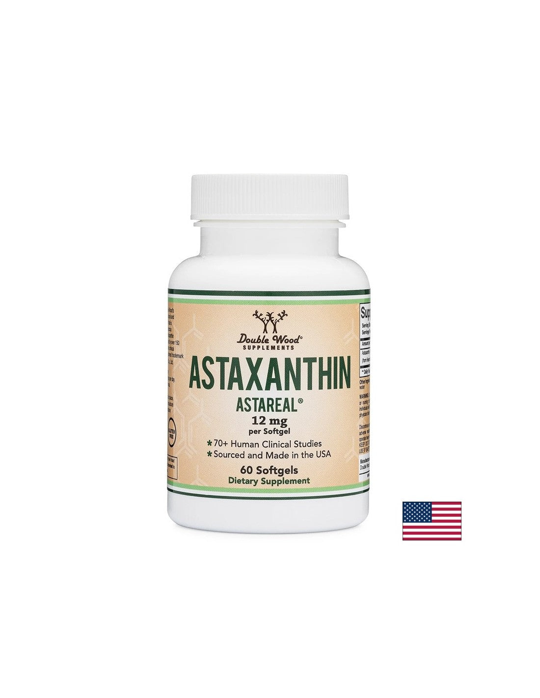 Antioxidant - Astaxanthin (Astaxanthin Astareal), 12 mg x 60 capsule softgel Double Wood