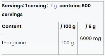 L-Arginina Pulbere | 100% pur - 500 de grame