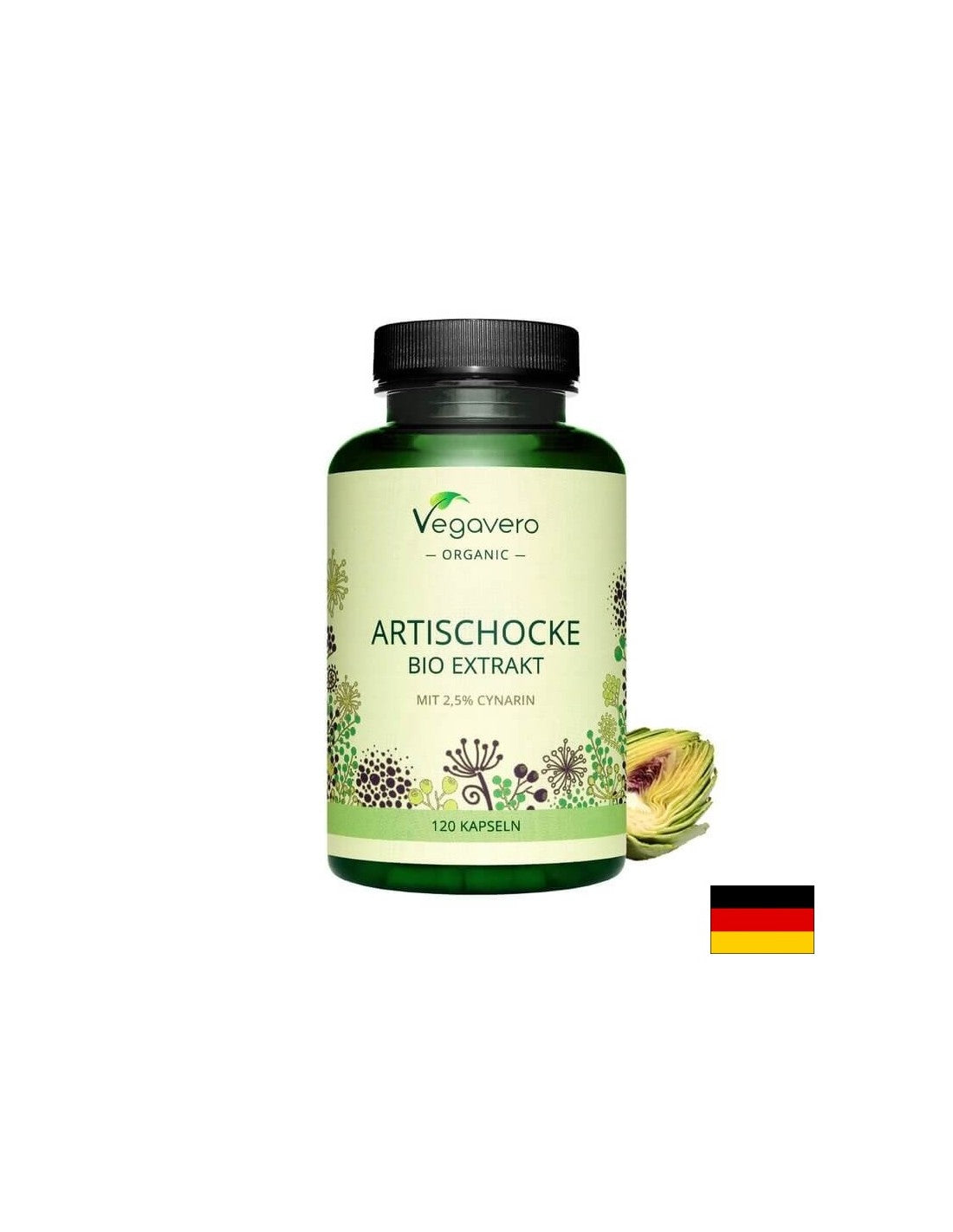 Artischocke Bio Extrakt/ BIO Extract de anghinare, 120 capsule, 100% Vegan Vegavero
