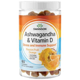 Gummie Ashwagandha cu vitamina D | Portocala Fructul Pasiunii 60 Tablete Masticabile