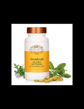 Atemkraft mit Salbei und Thymian - Herbal formula for the respiratory system and vocal cords, 240 tablets Bärbel Drexel - Nutra Best Europe