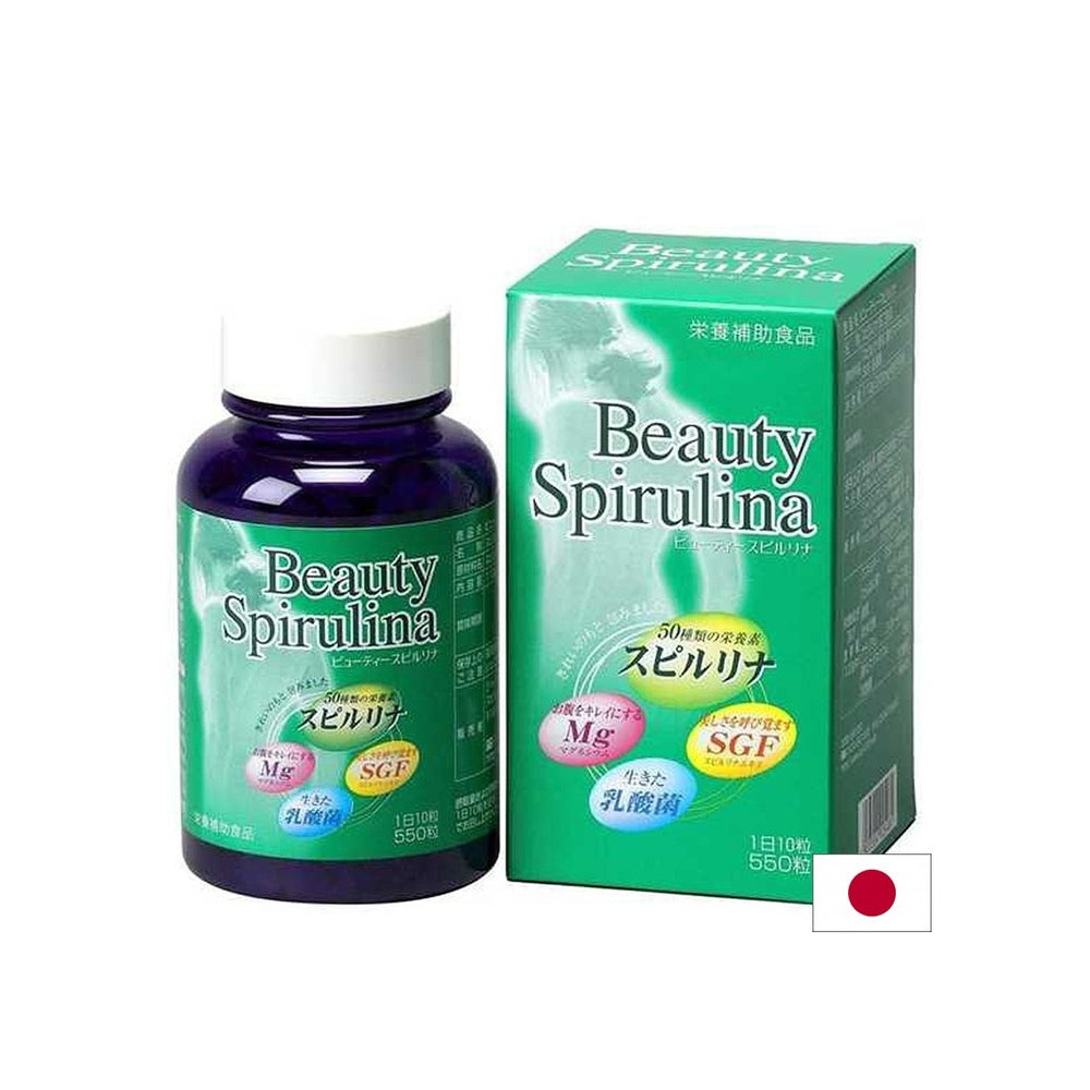 Spirulină japoneză + bacterii lactice și magneziu - Spirulina de frumusețe, 550 de comprimate