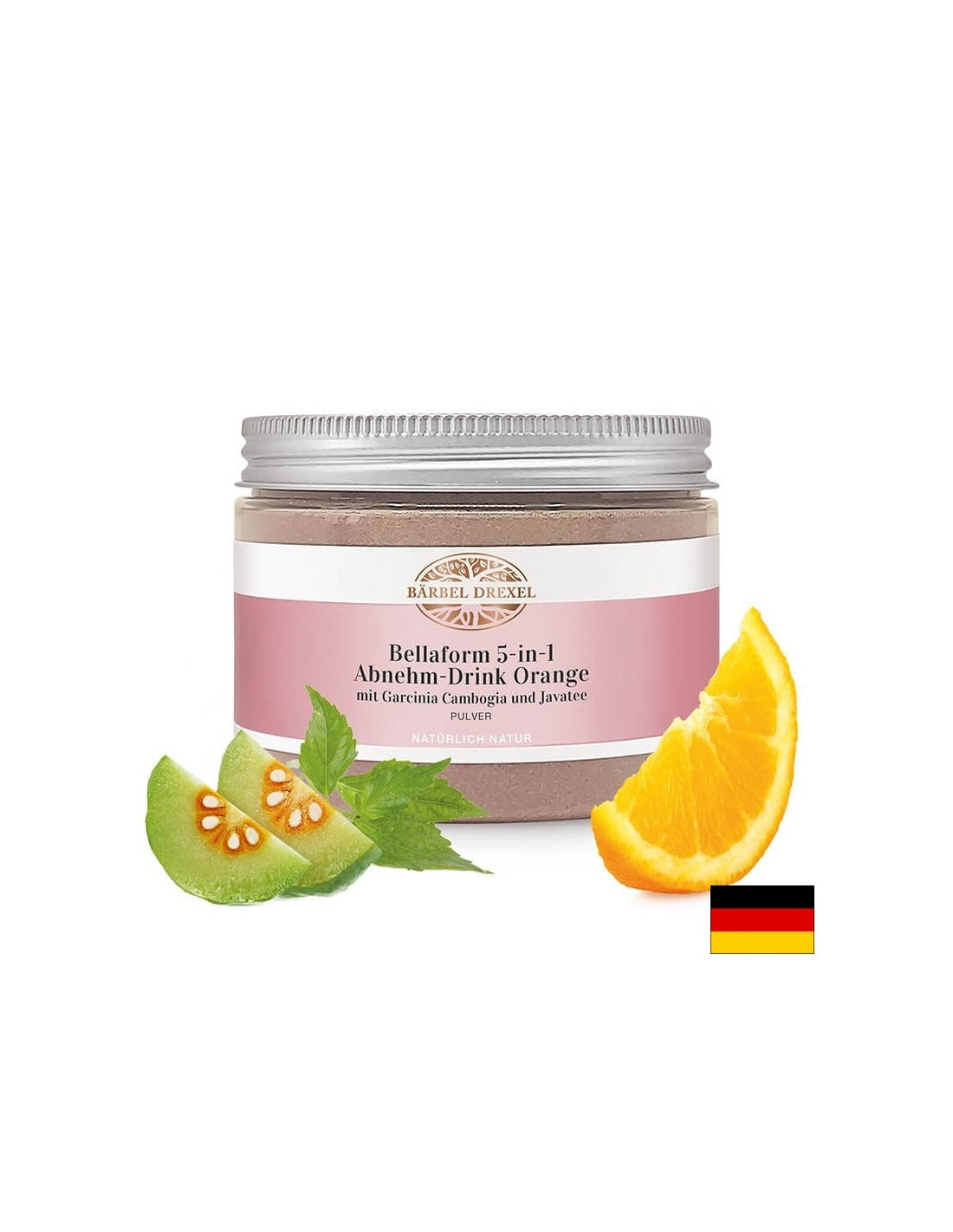 Băutură pentru slăbire - Bellaform - Cu garcinia, portocală roșie și mustăți de pisică, 225 g, pudră, 45 doze Bärbel Drexel