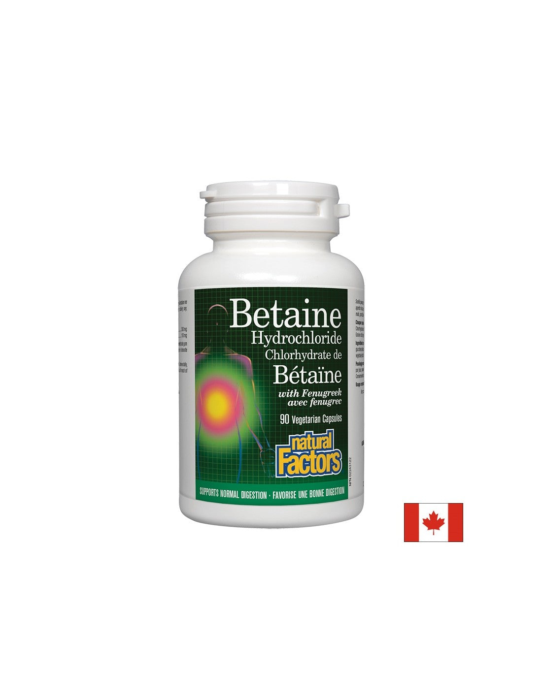 Clorhidrat de betaină cu schinduf 500 mg - 90 capsule
