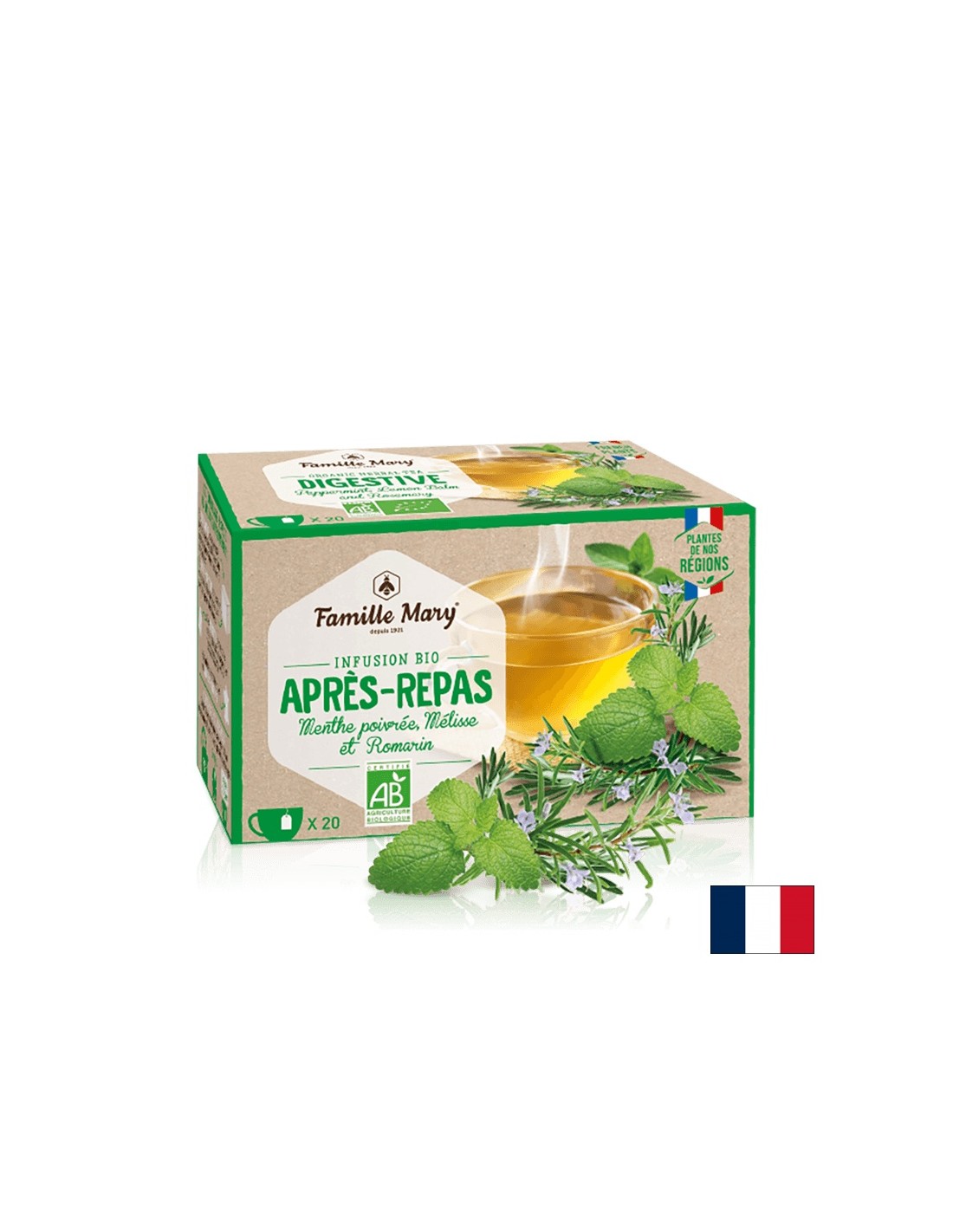 Ceai de plante pentru o digestie buna cu menta, melisa si rozmarin Bio, 30 g