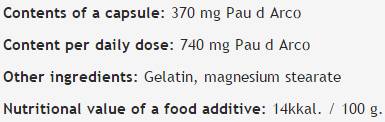Pau D'Arco 370 mg - 100 capsule