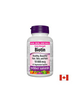 Biotina Extra Putere / Biotina Extra Putere, 10000 mcg, 45 capsule Webber Naturals