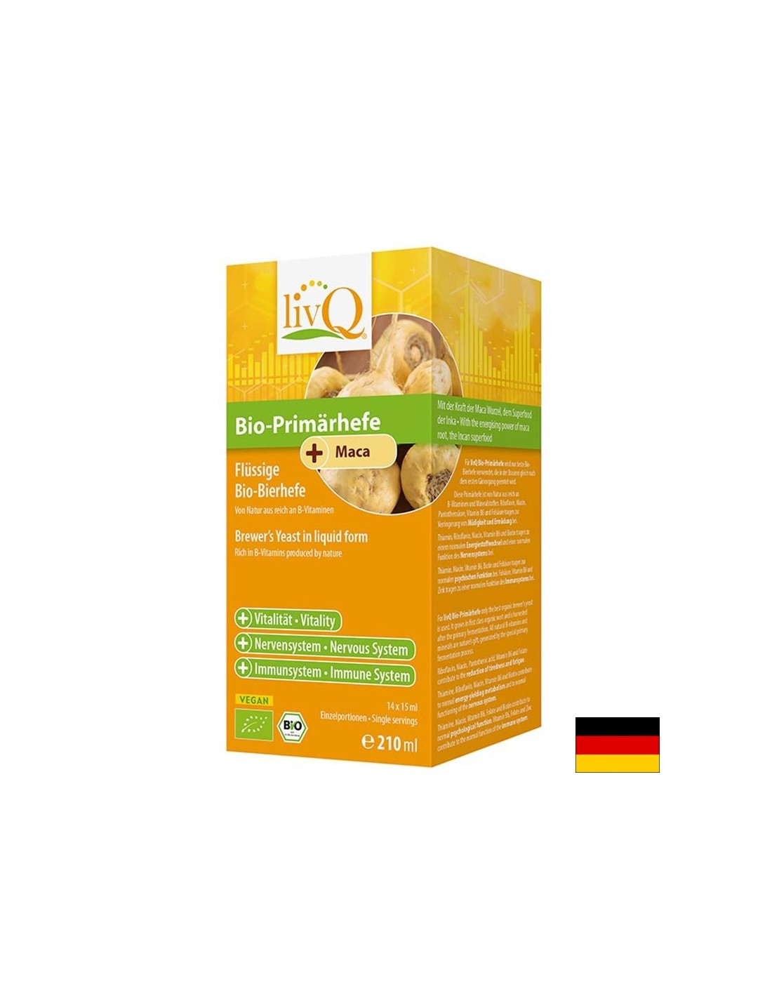Drojdie de bere + Maca organică, 14 plicuri LivQ