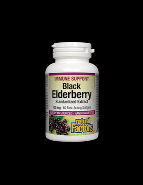 Black Elderberry Standardized Extract 100 mg - 60 Gel capsules - Nutra Best Europe