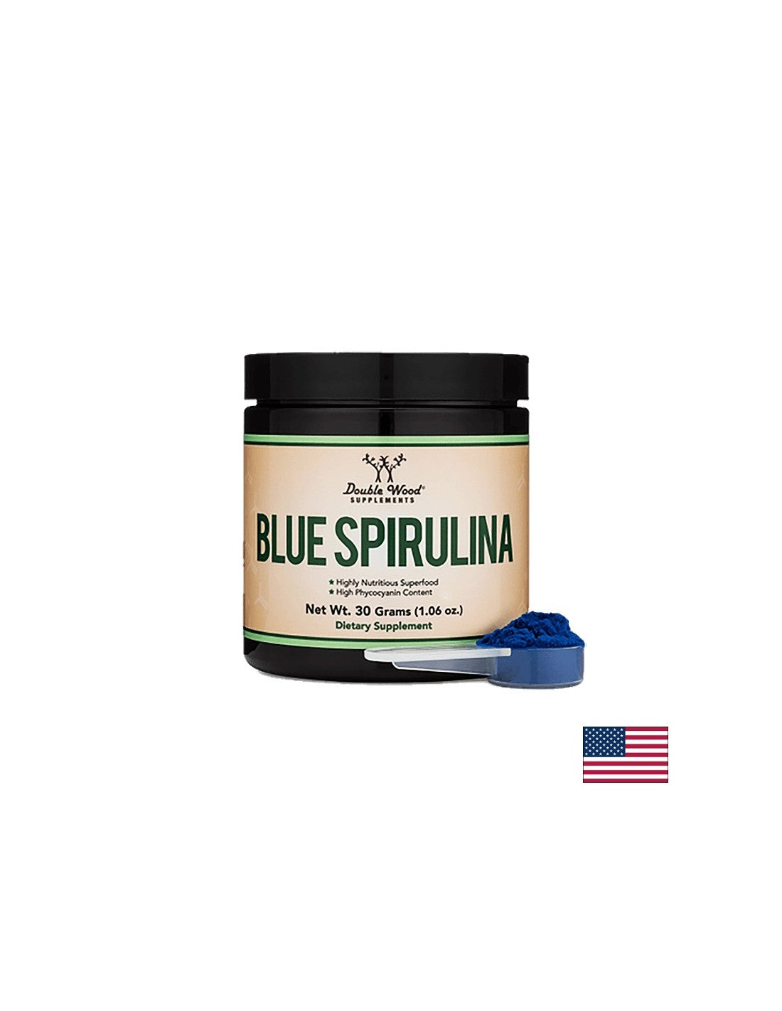 Pulbere de spirulina albastra, 30 g lemn dublu