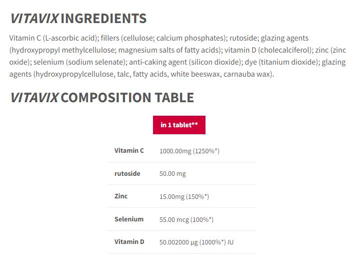 Vitavix Immunity Care | cu Vitamina C, Zinc, Seleniu, Vitamina D - 60 Tablete