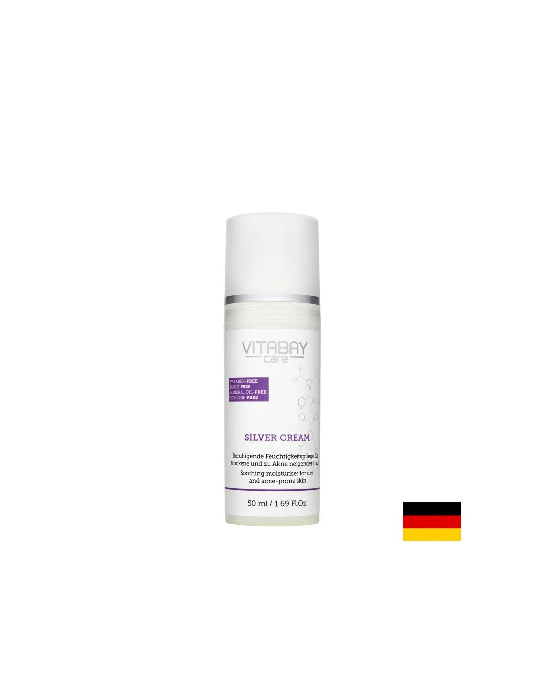 Crema de argint cu microargint si acid salicilic - Care Silver Cream, 50 ml Vitabay