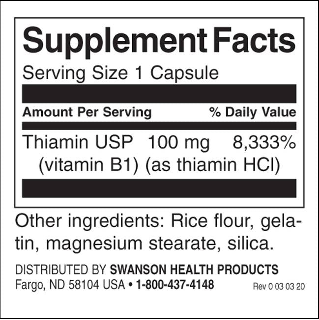 Vitamina B-1 100 mg - 250 capsule