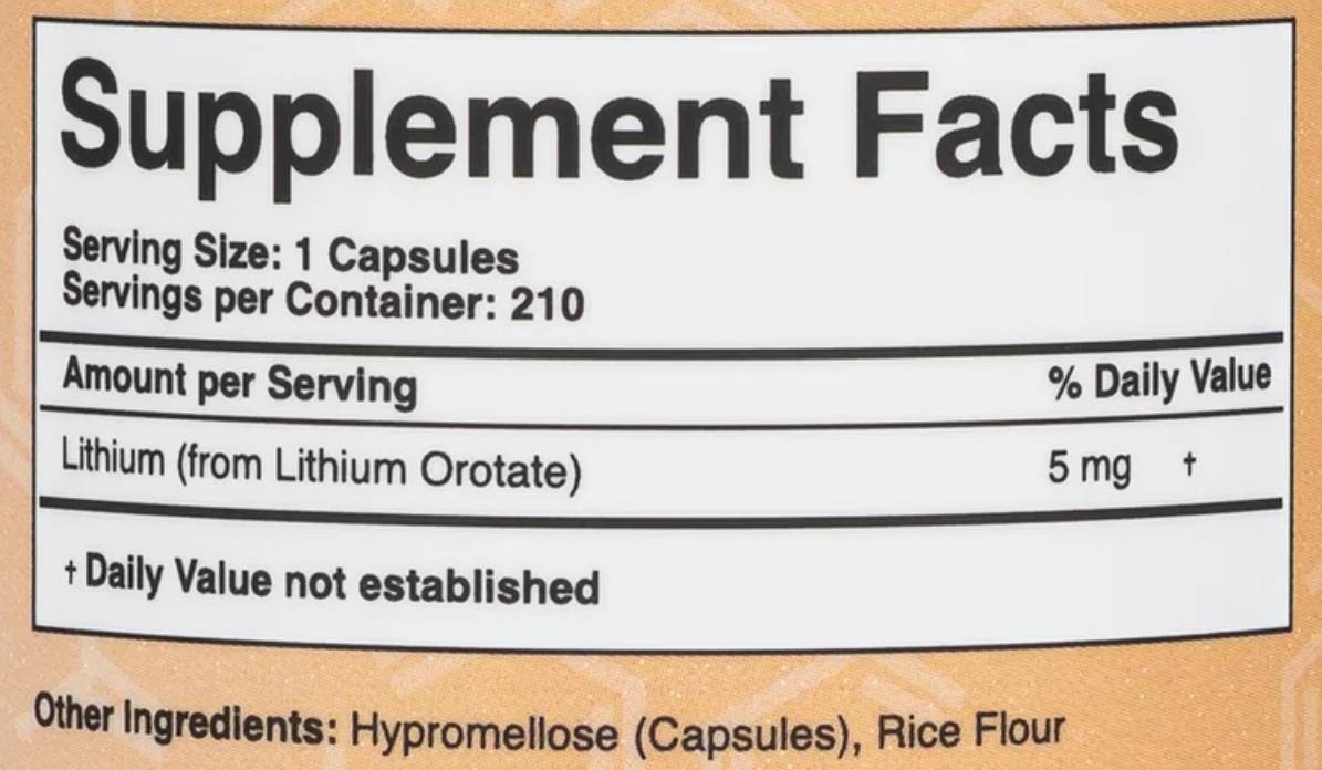 Orotat de litiu 5 mg - 210 capsule