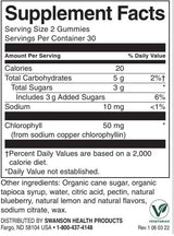 Gumii de detoxifiere cu clorofilă | Afine - 60 de tablete masticabile