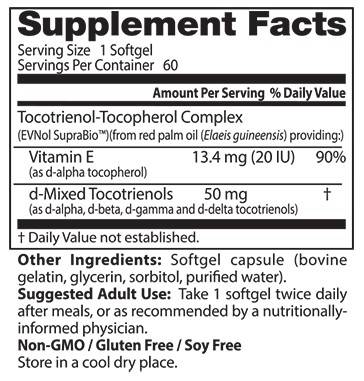 BEST Tocotrienols / Vitamina E Complex 50 mg - 60 capsule de gel