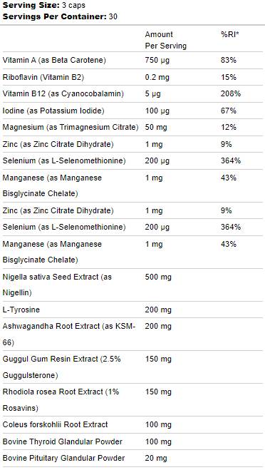 Suport tiroidian | cu Ashwagandha &amp; Guggul - 90 capsule