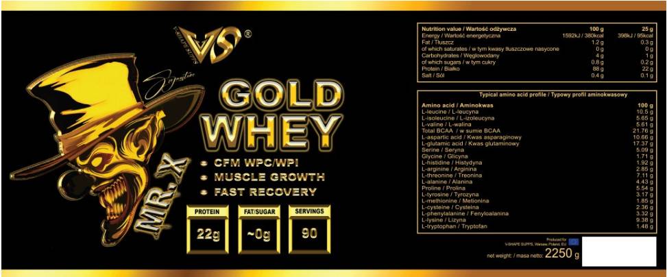 Mr. X Gold Whey 2250 grame