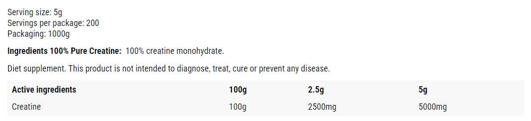 Pudră monohidrat de creatină - 1000 grame