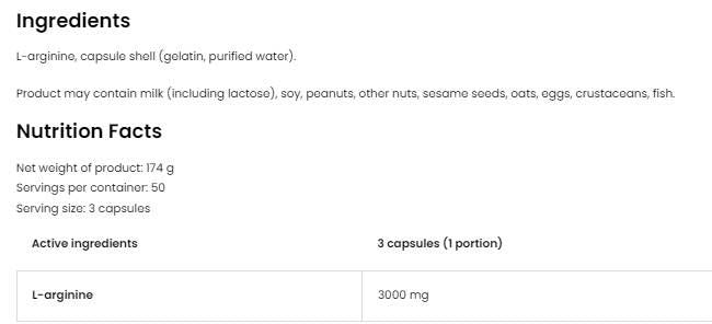 Arginine 3000 / L-Arginine Caps - 300 capsule