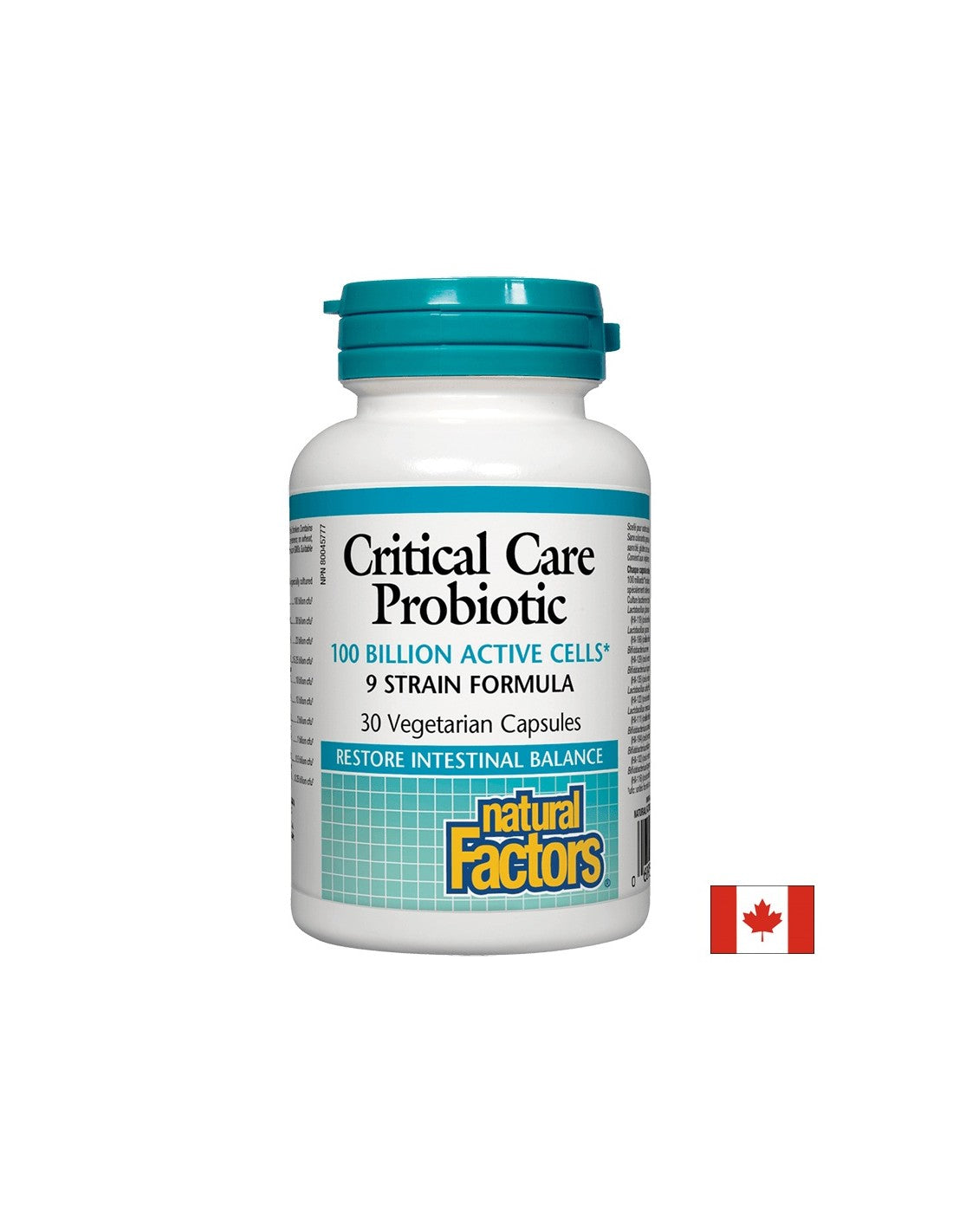 Probiotic de îngrijire critică 100 de miliarde de celule active, formulă cu 9 tulpini - 30 de capsule
