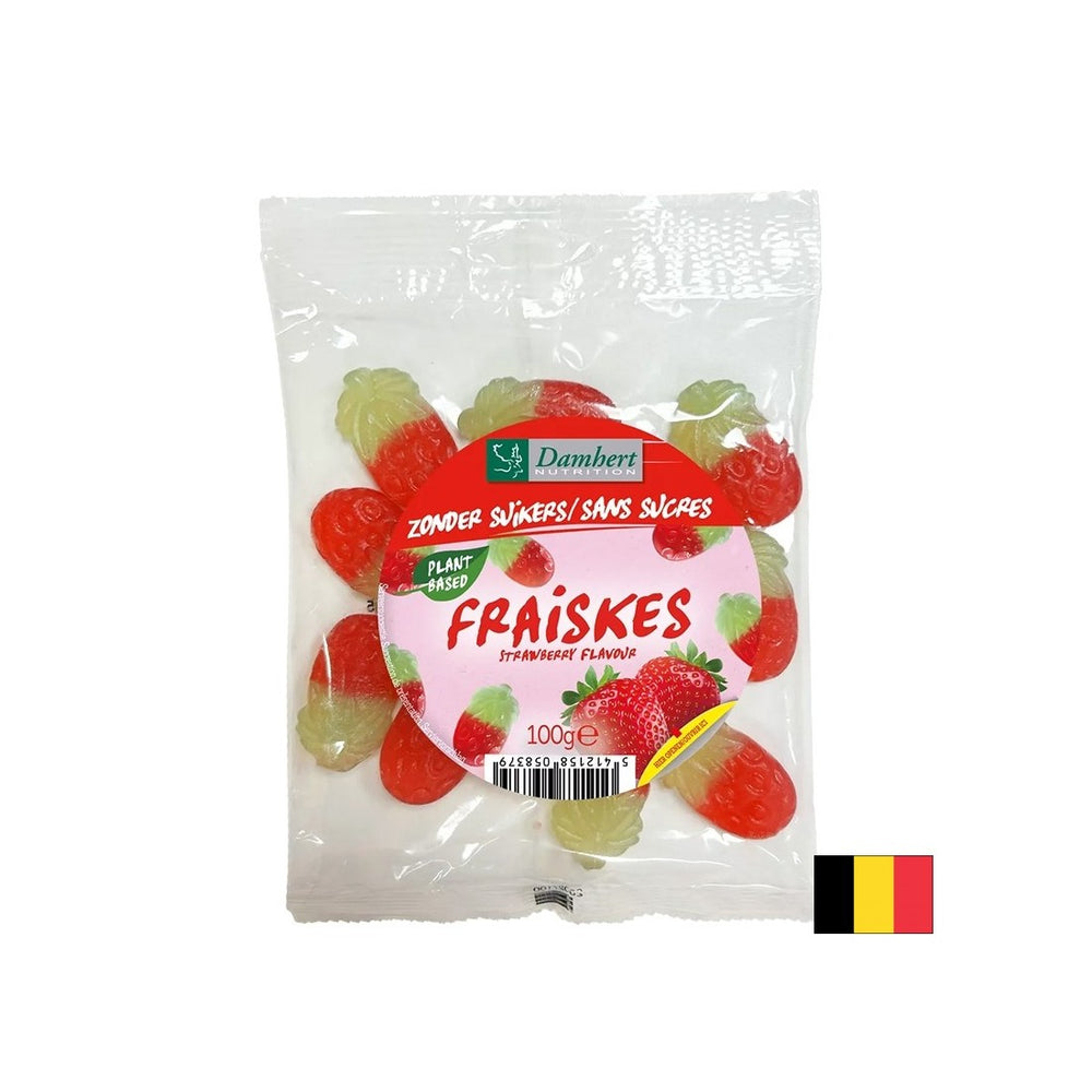 Bomboane moi cu aromă de căpșuni (fără zahăr), 100 g