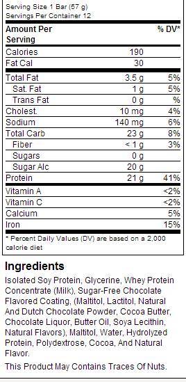 Carb Rite Bar 56 grame