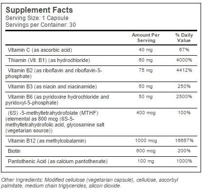 BEST Fully Active Complex B | cu Quatrefolic® - 30 capsule