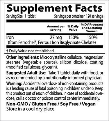 BEST Fier chelat cu absorbție ridicată 100% - 120 tablete