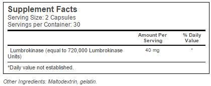BEST Lumbrokinase 20 mg - 60 capsule