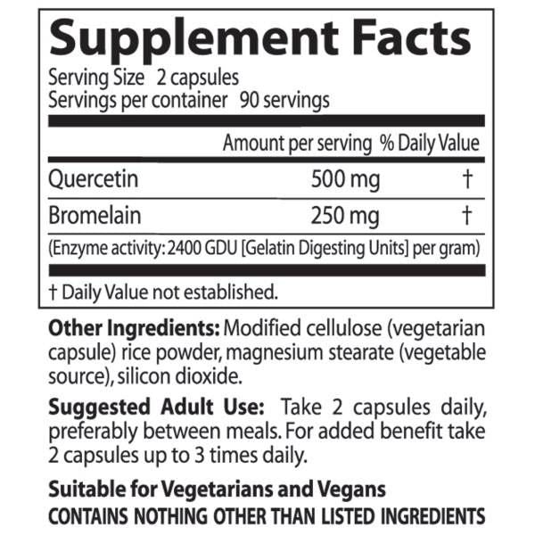 BEST Quercetin Bromelain - 180 capsule