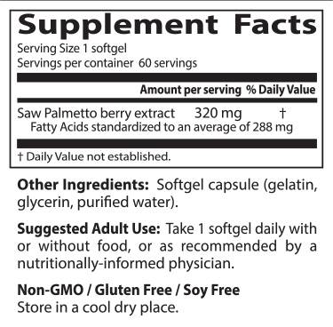 BEST Saw Palmetto 320 mg - 60 capsule de gel