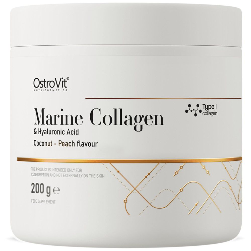 Colagen marin și pulbere de acid hialuronic | cu vitamina C - 200 грама