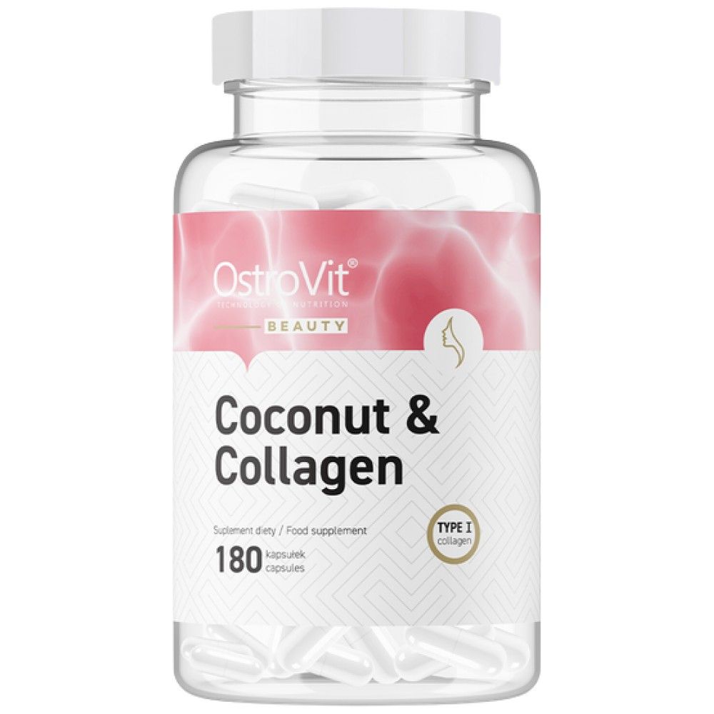 Nucă de cocos și colagen | Colagen marin cu MCT - 180 capsule