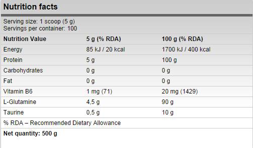 Xtreme Glutamine - 500 de grame