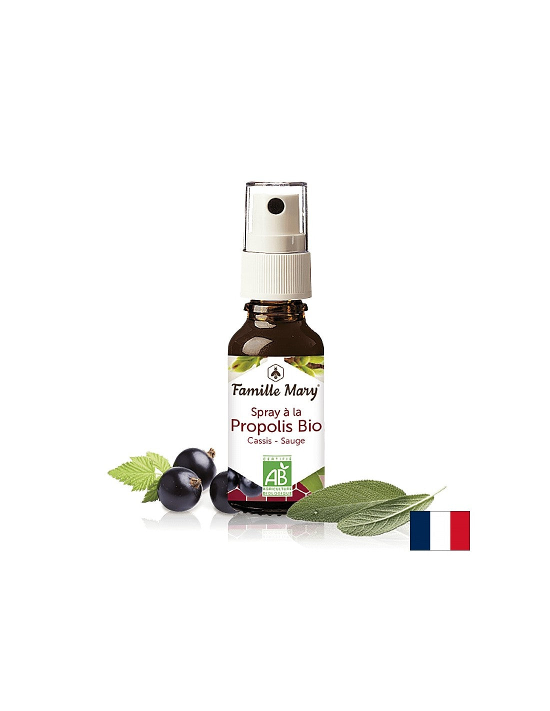 Spray à la Propolis Bio / Spray pentru gat cu propolis maro, salvie si coacaze negre, 20 ml Famille Mary