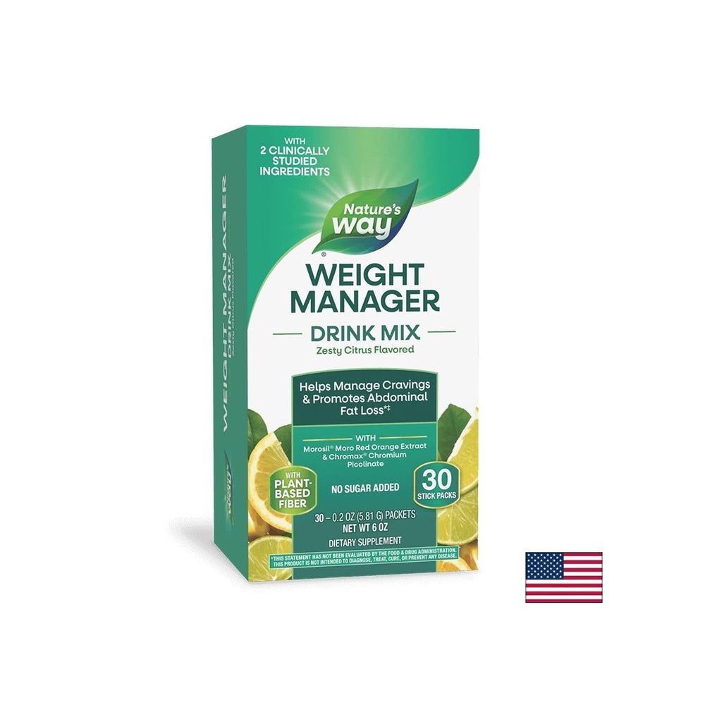 Formulă pentru controlul apetitului, greutății și grăsimii abdominale - Weight Manager - 30 de pliculețe, aromă de citrice