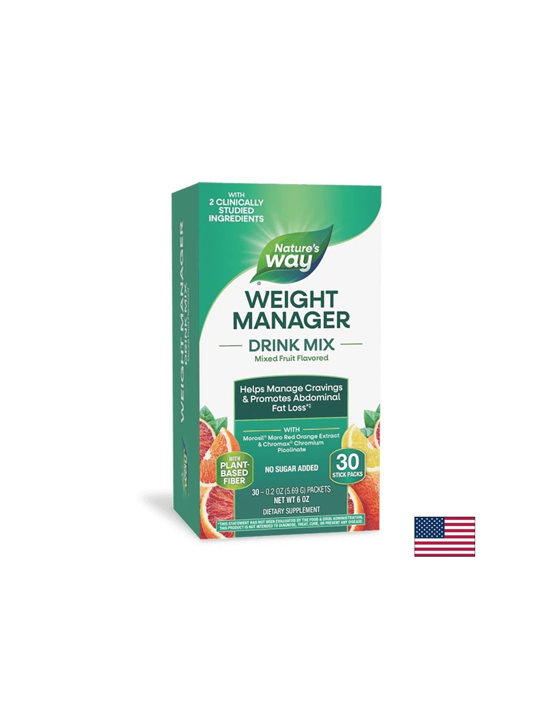 Formulă pentru controlul apetitului, greutății și grăsimii abdominale - Weight Manager - 30 de pliculețe cu aromă de fructe
