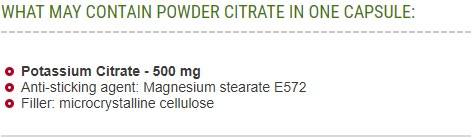 Citrat de potasiu 500 mg 60 capsule