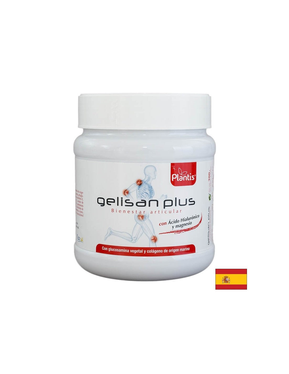 Articulații sănătoase și piele frumoasă - Gelisan Plus Plantis® - Colagen marin, glucozamină vegetală, acid hialuronic, 300 g, pudră