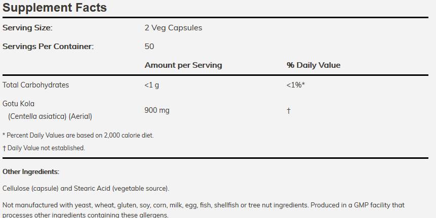 Gotu Kola 450 mg - 100 capsule