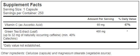 Extract de ceai verde 400 mg - 250 capsule