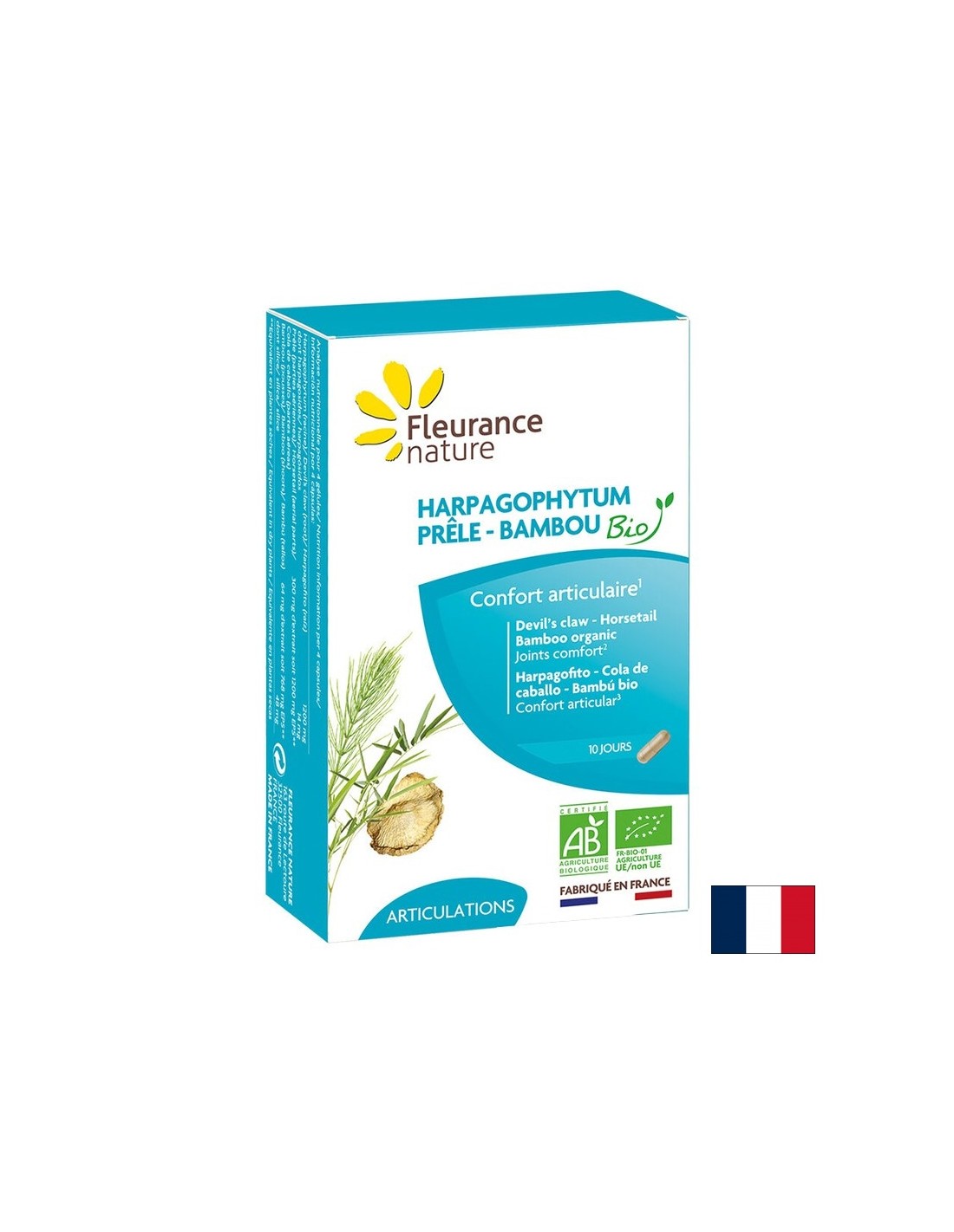 Îngrijirea oaselor și articulațiilor - Devil's Claw+ Coada-calului și Bambus Bio, 40 capsule Fleurance Nature